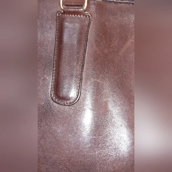 VINTAGE COACH NYC Bonnie Cashin Leather Satchel Slim Bag Mahogany Brown 60s 70s - Picture 11 of 16